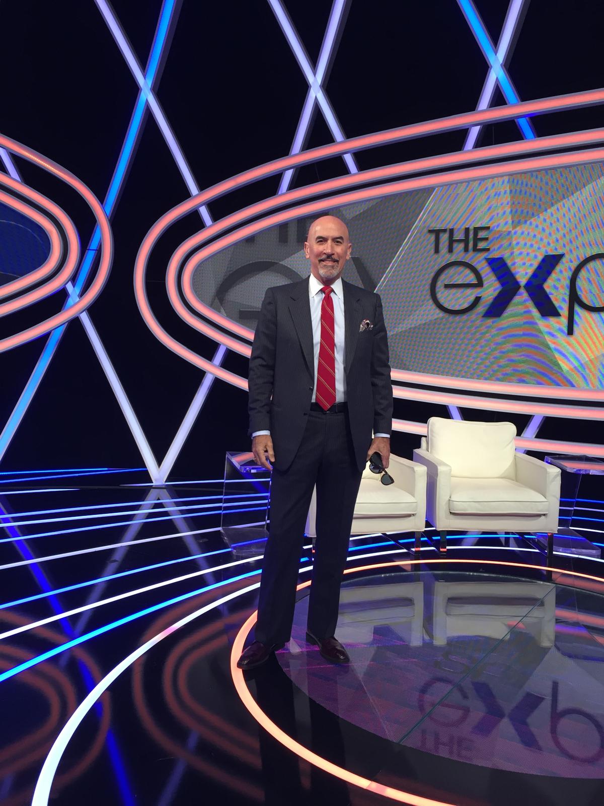 En el estudio de televisión